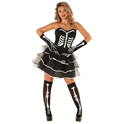 Image of Fun Shack Ladies Skeleton Halloween Costumes Tutu, Costume Women Dress, Small