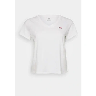 Image of Levi&#039;s Women&#039;s Plus Size V Neck Tee T Shirt, Bright White, 3XL