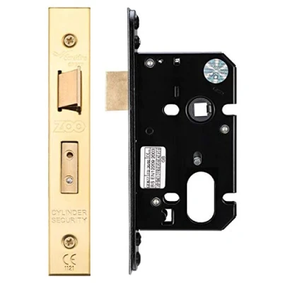 Image of Oval Profile Sash Lock 64mm PVD Forend and Strike Brass Finish