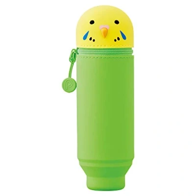 Image of LIHITLAB Kawaii Japanese Bird Stand Up Pencil Case for School Office College, Cute Supplies, Animal Pen Holder Pouch Teen Girls, Artist Case, Parrot (A7712 9)