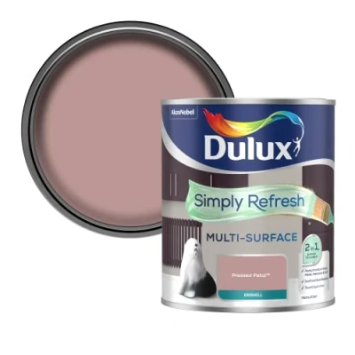 Image of Dulux Simply Refresh Multi Surface Eggsgell Paint Pressed Petal 750ML