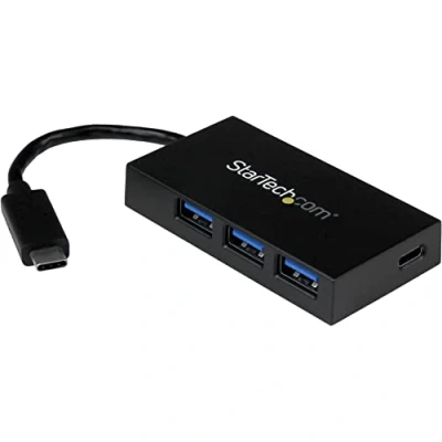 Image of StarTech.com 4 Port USB 3.0 Hub Powered 3.1 Gen 1 C to 1x and 3x A Adapter Expander (HB30C3A1CFB)