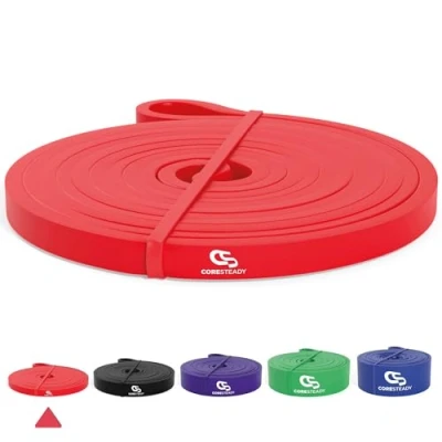 Image of Coresteady Pull Up Bands &amp; Resistance Rubber Heavy Duty Elastic Loop Band for Men Women Build Fit Power Muscle Training, Fitness Assist Ups Gym Exercise Red, 7 15kg