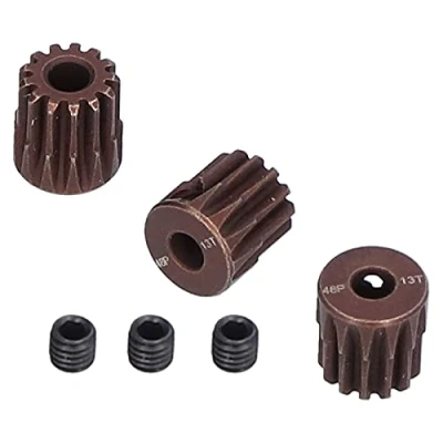 Image of RC Motor Pinion Gear, 3Pcs 48DP 13T Gear with M3 Set Screw Compatible for 1/10 Car 3.175mm Shaft Brushless/Brushed