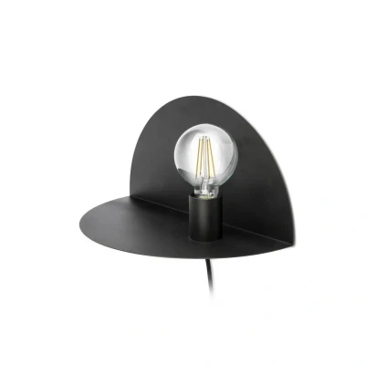 Image of Nit Right Black Wall Lamp Shlelf