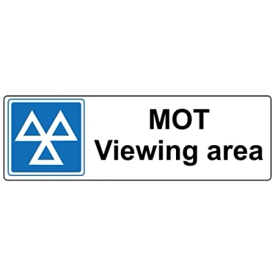 Image of MOT Viewing area sign 3mm Aluminium (300mm x 100mm)