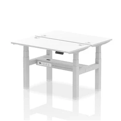 Image of Air B2B 1200x600mm Height Adjustable 2P Bench Desk CP White/Silver