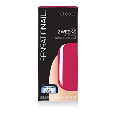 Image of SENSATIONAIL gel Nail Polish, Fuchsia Fab, 7.39ml, Rose/Red, at home polish