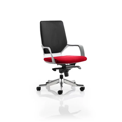 Image of Xenon Executive White Shell Medium Back Bespoke Colour Seat Bergamot Cherry