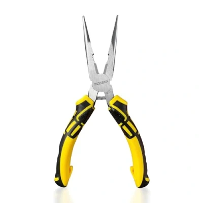 Image of BOOSDEN 8 inch Needle Nose Pliers with Side Cutters, Precision Long Wire Professional Spring Loaded Pliers, Used for Cutting Clamping Pinching Jewelry Making