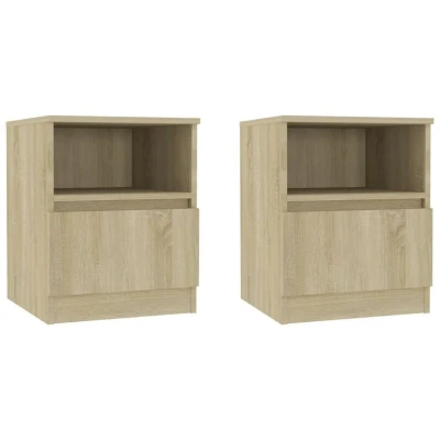 Image of vidaXL Bed Cabinets 2 pcs Sonoma Oak 40x40x50 cm Engineered Wood