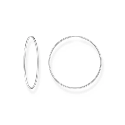 Image of THOMAS SABO 2 Silver big hoop earings 925 Sterling CR729 001 21