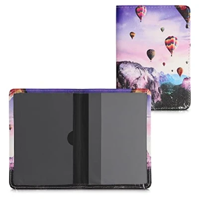 Image of kwmobile Registration and Insurance Holder Car Document for Vehicle Documents Cards PU Leather with Design Multicolor