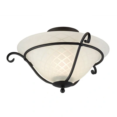 Image of Torchiere 1 Light Flush Ceiling Black, E27