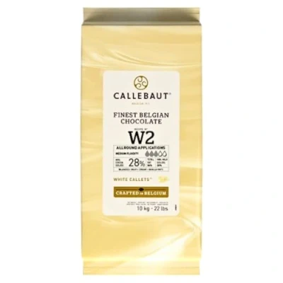 Image of Callebaut W2 Belgian White Coverture Chocolate 10 KG Callets Melting For Fountain (White 1x10kg)