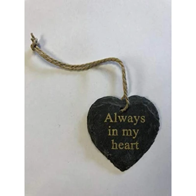 Image of Thoughts of You Always In My Heart Sentiment/Memorial Slate on String