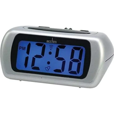 Image of Acctim Auric Digital Alarm Clock Superbrite® Crescendo Large LCD Display Silver
