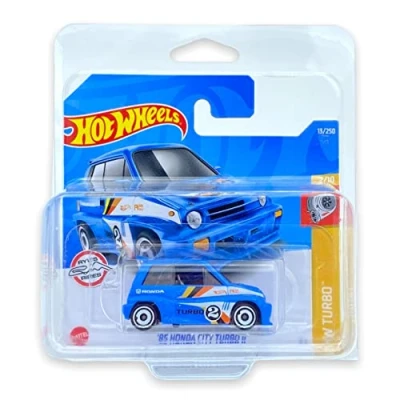 Image of Hot Wheels &#039;85 Honda City Turbo (Blue) 2/10 HW 2022 13/250 (Short Card) *** COMES IN A KLAS CAR KEEPER PROTECTIVE COLLECTORS CASE HCW74