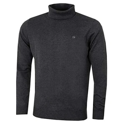 Image of Calvin Klein Mens Roll Neck Sweater Charcoal M