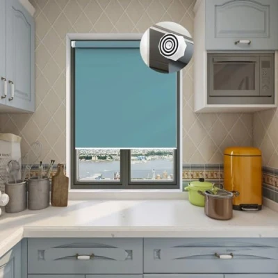 Image of Light Filtering Roller Blinds 115 x 140 cm Thermal Insulated UV Protection, Premium Blind Durable Fittings Easy Fit for Bedroom, Nursery, Sky Blue