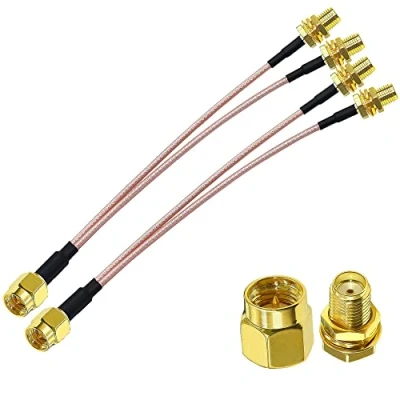 Image of TUOLNK SMA Splitter Cable 6&quot; (15cm) Male to Dual Female Coaxial for 4G LTE Home Phone Router V Shape RF Coax Extension 2Pack