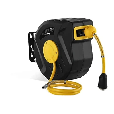 Image of MSW Retractable Hose Reel Roll Up PRO A 10 (10 m, Air connection 1/4&quot;, Operating pressure 8 bar, Closed plastic casing)