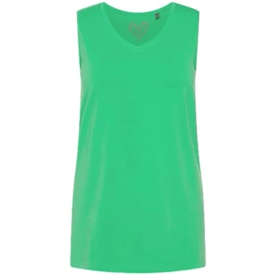 Image of Ulla Popken Women&#039;s A line, V Neck, Sleeveless T Shirts, Lime Green, 24 26