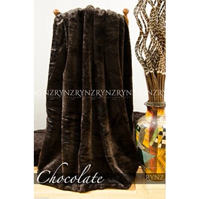 Image of Mink Faux Fur Throw 8 Colours, Large &amp; Xtra 2 3 Seater Sofa/Bed Blanket (Extra (200x240cm), Choclate)