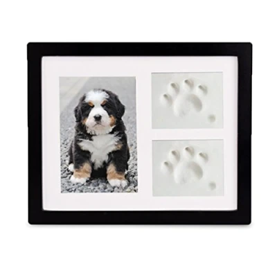 Image of Dog Paw Tattoo Print Set Picture Frame Rabbit Animal 3D Print, Moulded Foam without Plaster for Animals, Photo Cat (Black)
