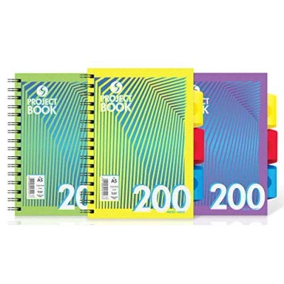 Image of Silvine Daze 200 Page A5 Subject Books with 3 Moveable Dividers [Assorted Pack of 3]