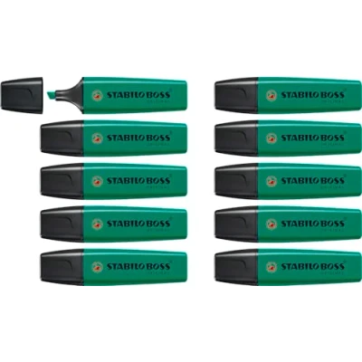 Image of Highlighter STABILO BOSS ORIGINAL Pack of 10 Turquoise