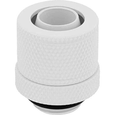 Image of Corsair Hydro X Series XF Compression 10/13 mm (3/8 Inch or 1/2 Inch) ID/OD Fittings, Four Pack (G1/4 BSPP Port Threads, Solid Brass Durability, Compatible with Additional Adapters) White