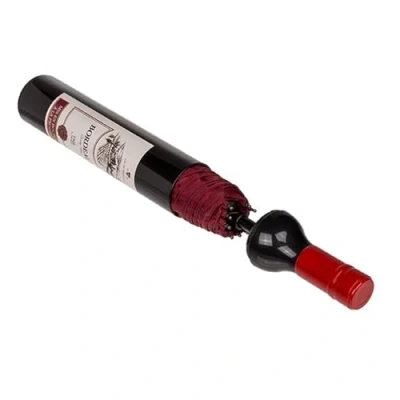 Image of Inevitable Party Wine Bottle Umbrella 3 Unique Designs Fun Novelty Gift (Dark Red (Red Wine))
