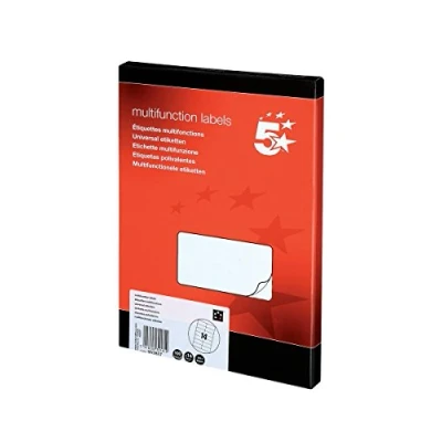 Image of 5 Star Labels Laser Copier and Inkjet 14 per Sheet 105x42mm [1400 Labels], White