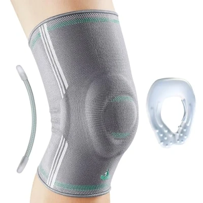 Image of OPPO Elite Knee Stabilising Seamless Support with Patella Silicone Pad and Spiral Stays for Strains Sprains, Ligament Injury, Pain Relief, Runners (Large)