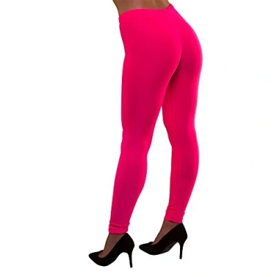 Image of Wicked Costumes Adult 80&#039;s Leggings (Neon Pink) M/L (UK 12 16)