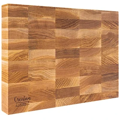 Image of Creative Home Oak Chopping Board 32 x 24 4 cm Natural Wooden Cutting for Meat Food Large Wood Block Rectangular Professional Butchers Carving Serving Kitchen &amp; Butcher’s Shop