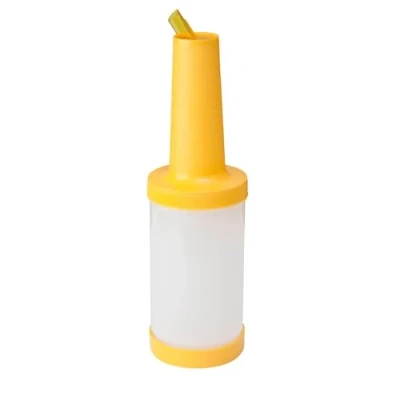 Image of Chabrias Ltd Store &amp; Pour Ultimate Save and Serve Flair Bottle Pourer Ideal Cocktail Drinks Storage Solution (Yellow, 1 Litre)