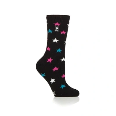 Image of HEAT HOLDERS 1 Pair Ladies Lite Patterned Socks 1.6 TOG (UK, Numeric, 4, 8, Regular, Innsbruck Black)