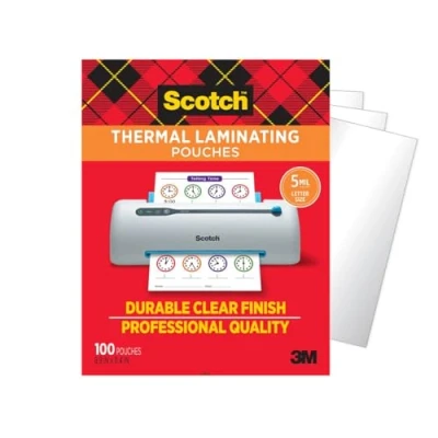Image of Scotch TP5854 100 Pack of Transparent Plastic Thermal Laminating Pockets (0.127 x 226.1 292.1mm)