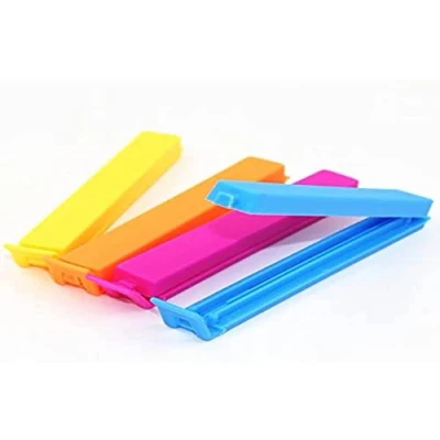 Image of Juliyeh Plastic Sealing Clips, Freezer Bag Clip and Clips for Cornflakes, Nuts or Coffee (Pack of 10 Colourful)
