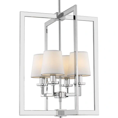 Image of London 4 Light Wire Frame Pendant Ceiling Silver, E14