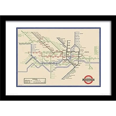 Image of Pyramid International &quot;London Transport (7)&quot; Framed Print Memorabilia, Multi Colour, 30 x 40 cm