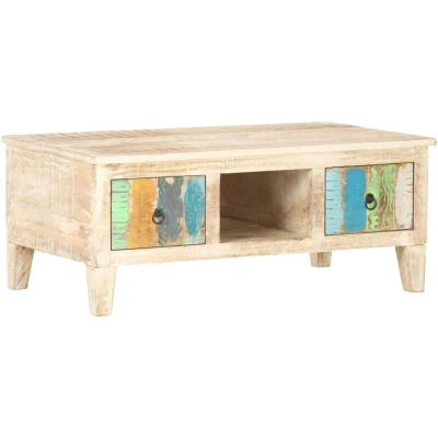 Image of vidaXL Coffee Table 100x55x40 cm Rough Acacia Wood