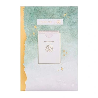 Image of Hallmark Thank You Card with Keepsake from Contemporary Marbled Ink and Foil Design,25526553