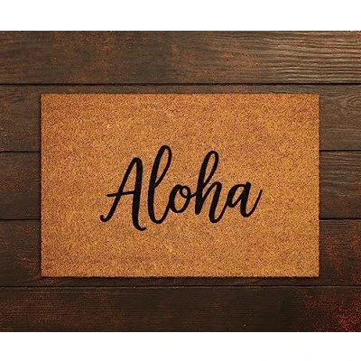 Image of Ensound Aloha Doormat,Aloha Welcome Doormats,Aloha Mats,Welcome Funny Door Mats,Cozy Doormats with Non Slip Rubber Flannel Floor Mat 30x18 Inch