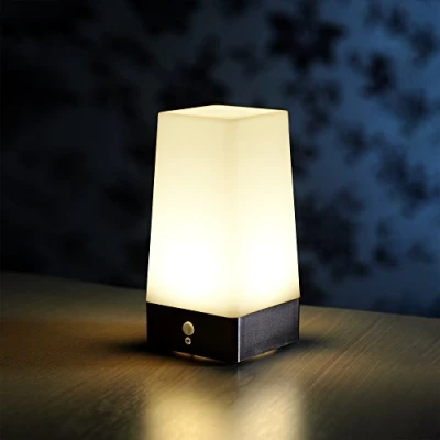 Image of Auraglow Wireless PIR Motion Sensor Table Lamp Super Bright LED Battery Powered Hallway Night Light Square 1 Pack