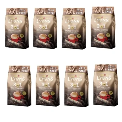 Image of Lyons Salted Caramel 3 in 1 Instant Coffee Satchets 24 x 18g