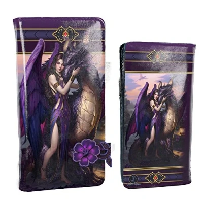 Image of Nemesis Now Dragon Sanctuary James Ryman Embossed Purse 18.5cm Purple, PU, One Size