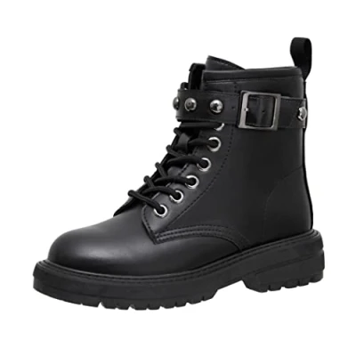 Image of Dunes Women&#039;s Cisco Stud lace up boot +Memory Foam, Black, 5 UK